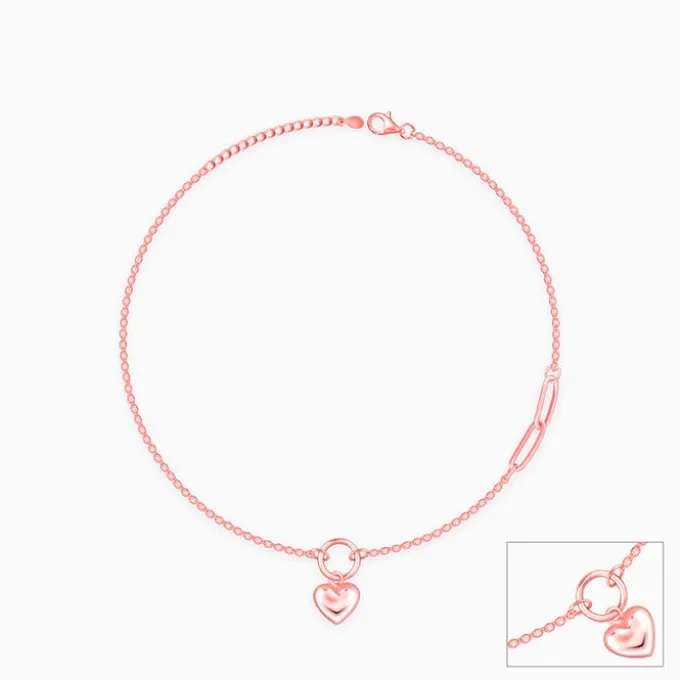 Rose Gold Unwavering Heart Anklet