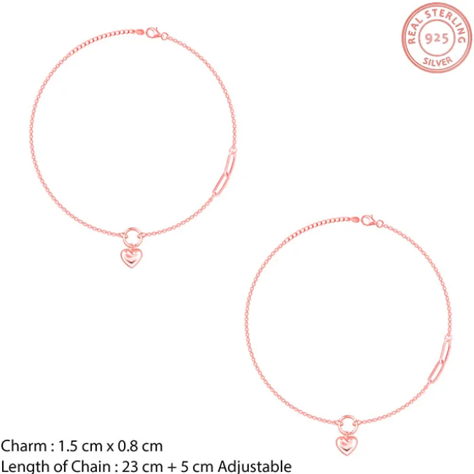 Rose Gold Unwavering Heart Anklet