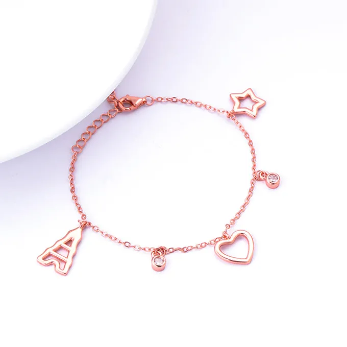 Rose Gold Valentine's Charm Bracelet