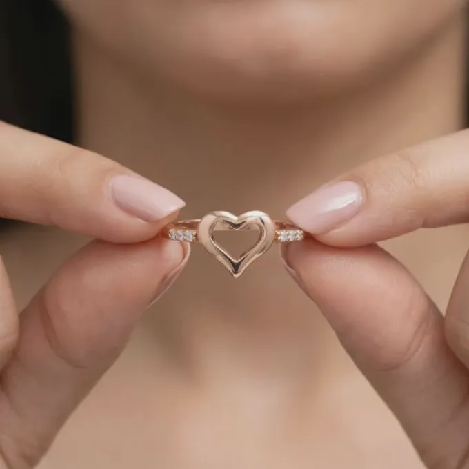 Rose Gold Velora Heart Ring (Size 12)