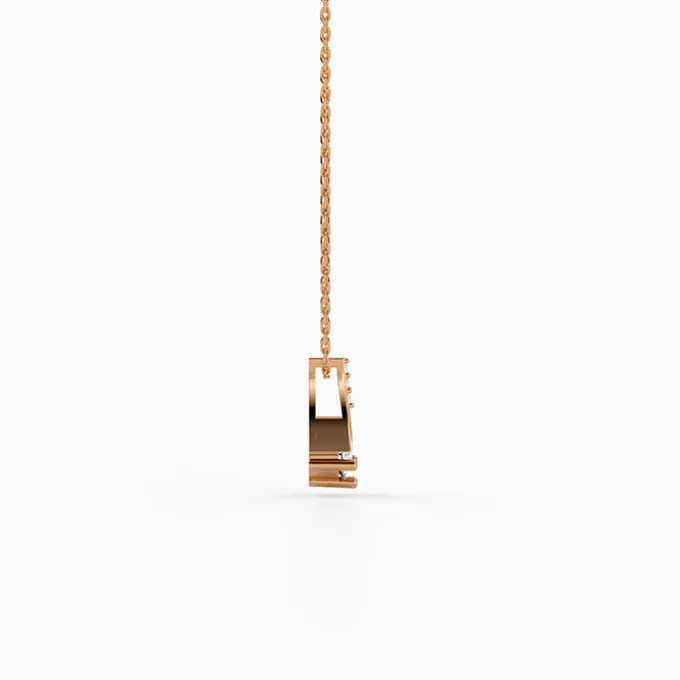 Rose Gold Velvet Aura Pendant with Link Chain