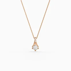 Rose Gold Velvet Aura Pendant with Link Chain