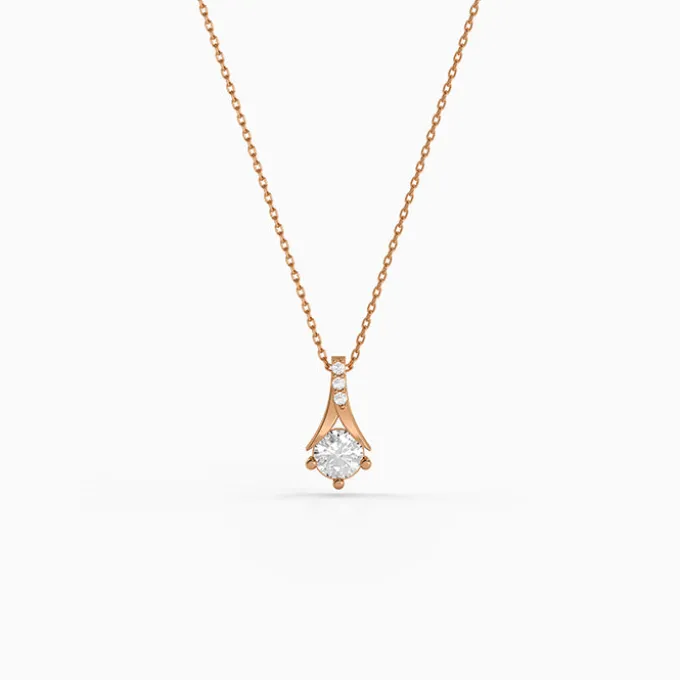 Rose Gold Velvet Aura Pendant with Link Chain