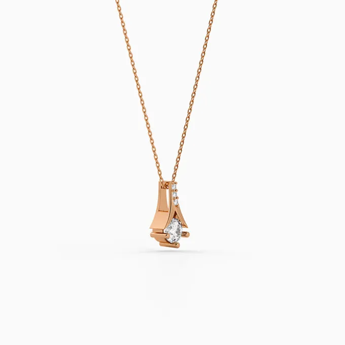 Rose Gold Velvet Aura Pendant with Link Chain