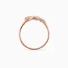 Rose Gold Warped Diamond Ring