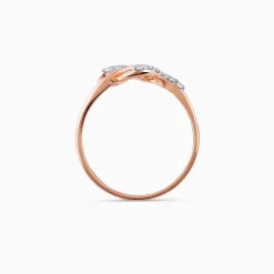 Rose Gold Warped Diamond Ring