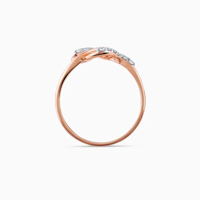 Rose Gold Warped Diamond Ring