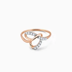 Rose Gold Warped Diamond Ring