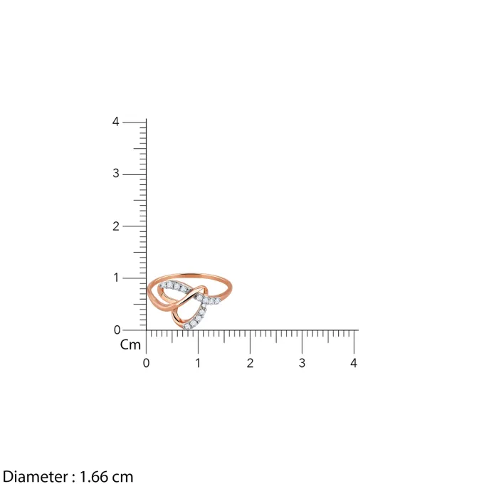 Rose Gold Warped Diamond Ring