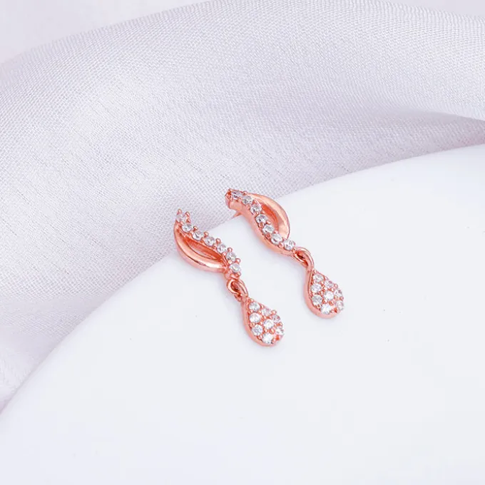 Rose Gold Wavecrest Earrings