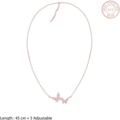 Rose Gold Wavering Wings Necklace