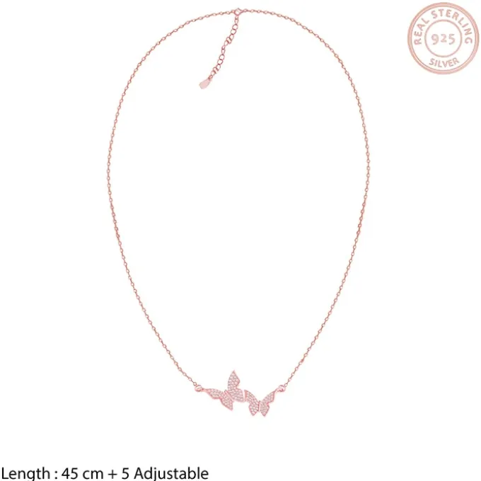 Rose Gold Wavering Wings Necklace