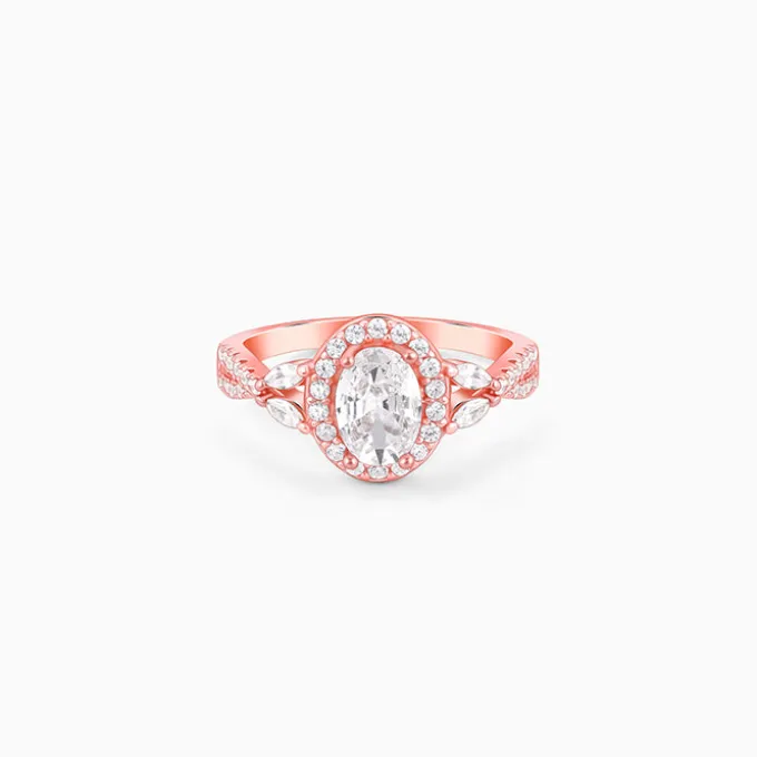 Rose Gold Wavy Oval Ring