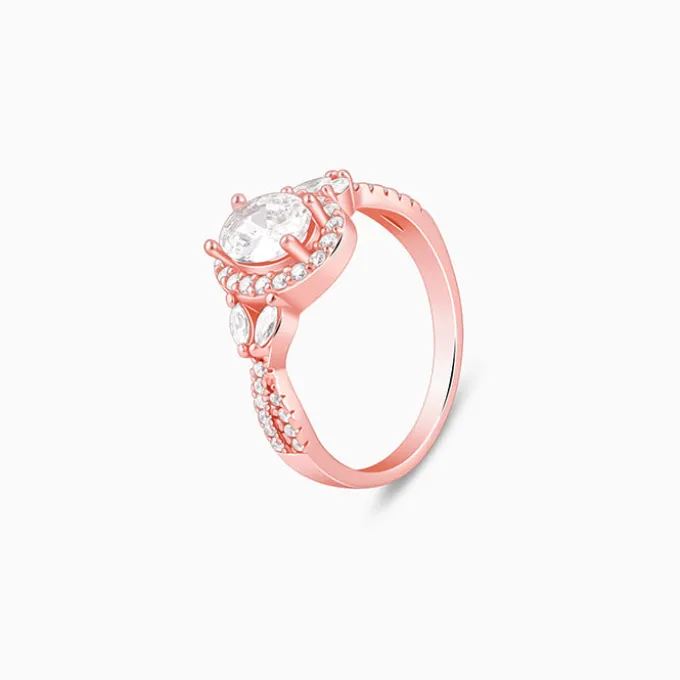 Rose Gold Wavy Oval Ring