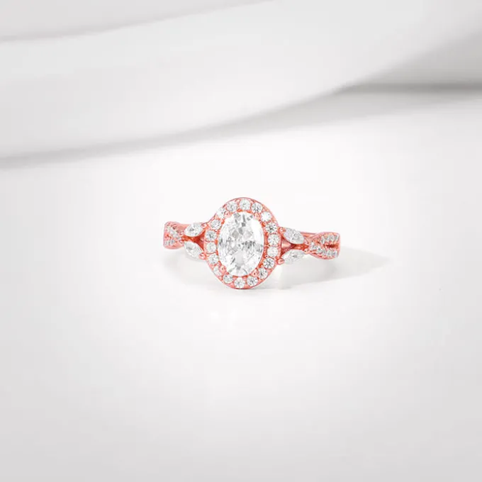 Rose Gold Wavy Oval Ring