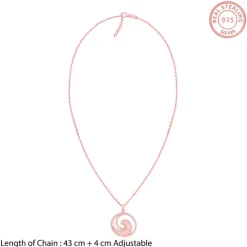 Rose Gold Whirpool Pendant With Link Chain