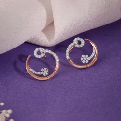 Rose Gold Wildflower Lab Grown Diamond Earrings