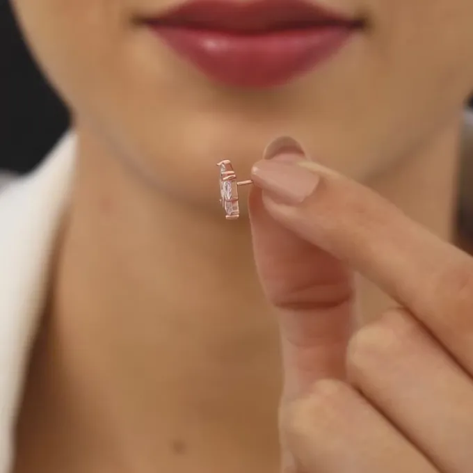 Rose Gold Windmill Stud Earrings