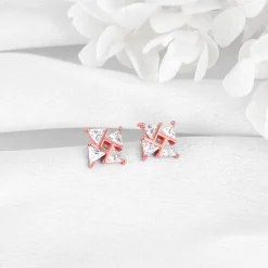 Rose Gold Windmill Stud Earrings