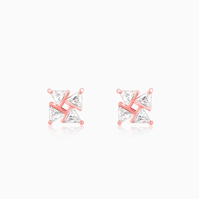 Rose Gold Windmill Stud Earrings