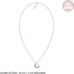 Rose Gold Wing Flap Pendant With Link Chain