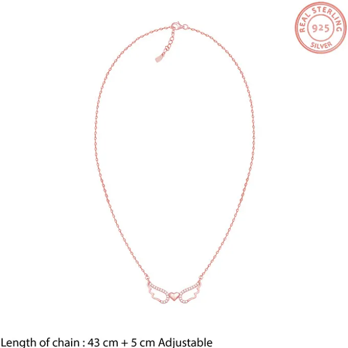 Rose Gold Wing It With Love Necklace