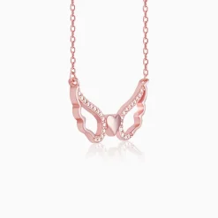 Rose Gold Wing It With Love Necklace