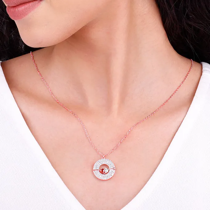 Rose Gold You & Me Pendant With Link Chain