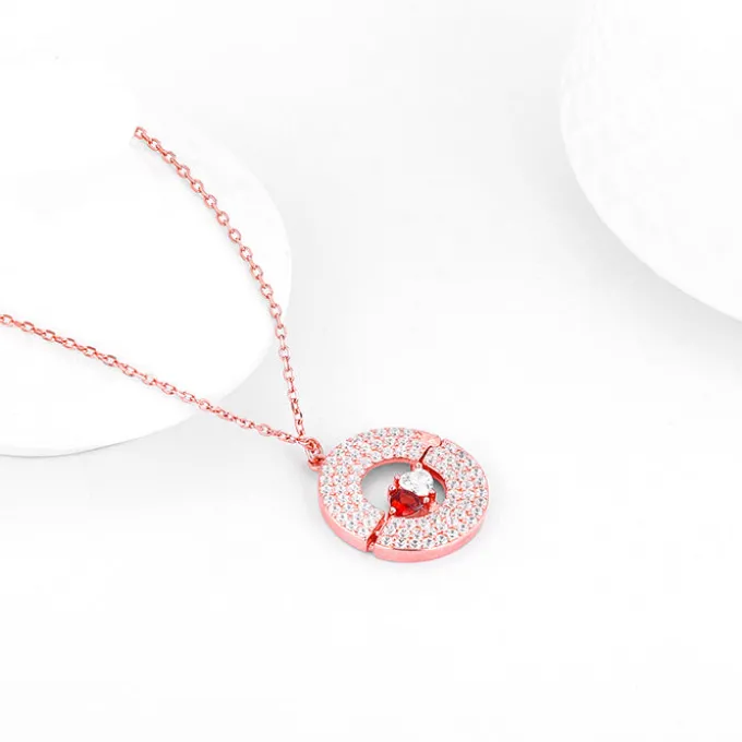 Rose Gold You & Me Pendant With Link Chain