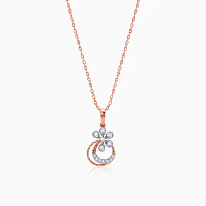 Rose Gold Zinnia Lab Grown Diamond Pendant