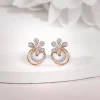 Rose Gold Zinnia Lab Grown Diamond Stud Earrings