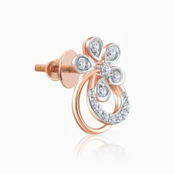 Rose Gold Zinnia Lab Grown Diamond Stud Earrings