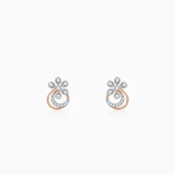 Rose Gold Zinnia Lab Grown Diamond Stud Earrings