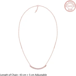 Rose Gold Zircon Arc Necklace