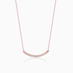 Rose Gold Zircon Arc Necklace
