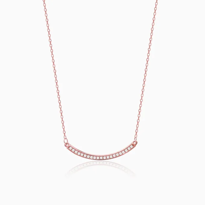 Rose Gold Zircon Arc Necklace