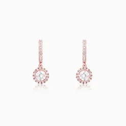 Rose Gold Zircon Drizzle Drop Earrings