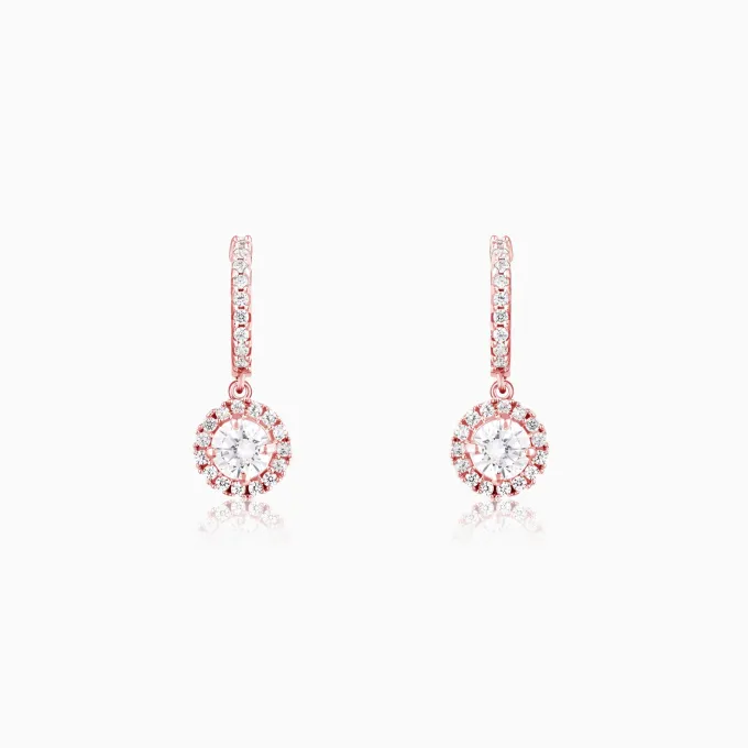 Rose Gold Zircon Drizzle Drop Earrings