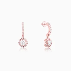 Rose Gold Zircon Drizzle Drop Earrings