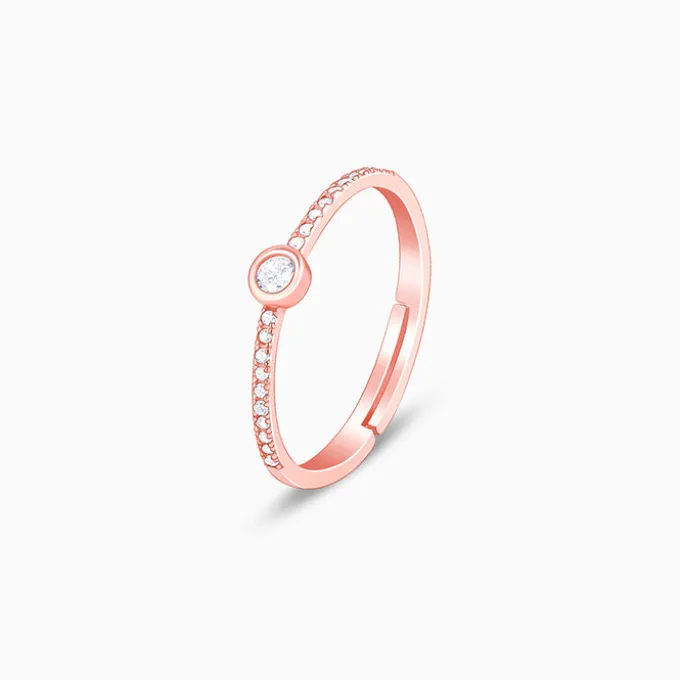 Rose Gold Zircon Epitome of Love Ring