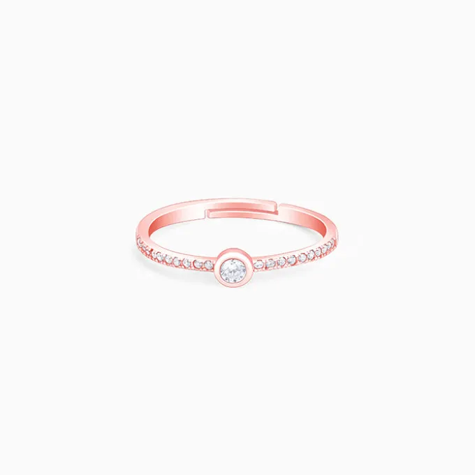 Rose Gold Zircon Epitome of Love Ring