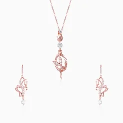 Rose Gold Zircon Fairy Set with Link Chain