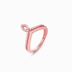 Rose Gold Zircon Flame Ring