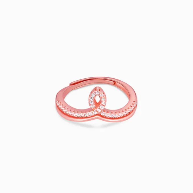 Rose Gold Zircon Flame Ring