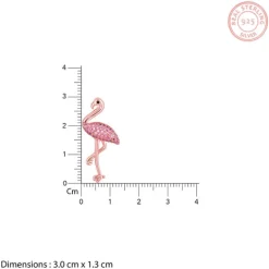 Rose Gold Zircon Flamingo Pendant with Link Chain