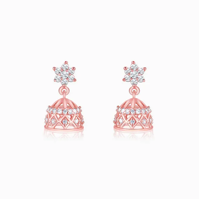Rose Gold Zircon Jhumki