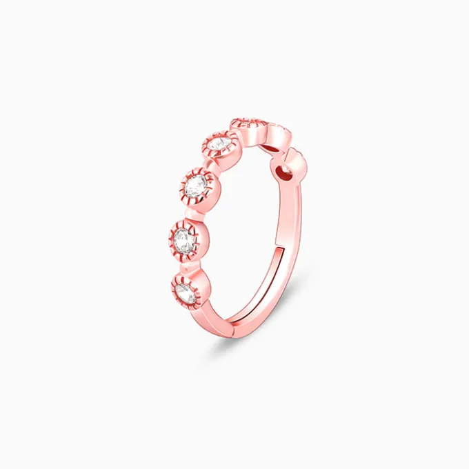 Rose Gold Zircon Melange Ring (Size 13)