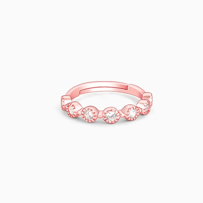 Rose Gold Zircon Melange Ring (Size 13)