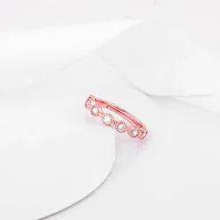 Rose Gold Zircon Melange Ring (Size 13)