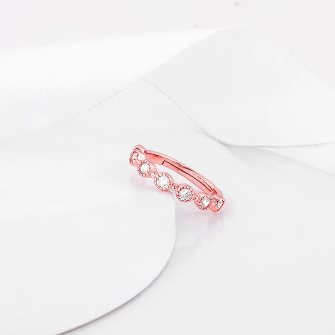 Rose Gold Zircon Melange Ring (Size 13)